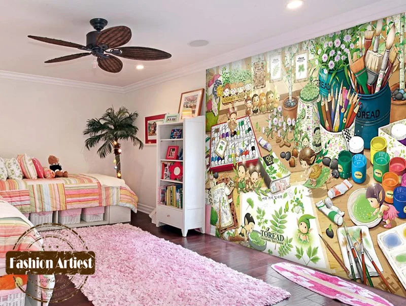 

Custom Modern Kids Fairy Tale Wallpaper Mural Cartoon Painting Fairy Art Tv Sofa Children Bedroom Living Room Background
