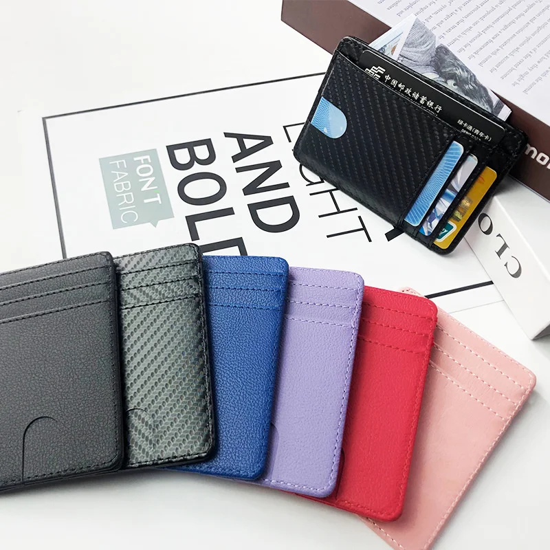 Free Custom Letters RFID Anti Degaussing Bank Card Clip Protective Cover New Multi Card Position PU Card Holder For Men Women