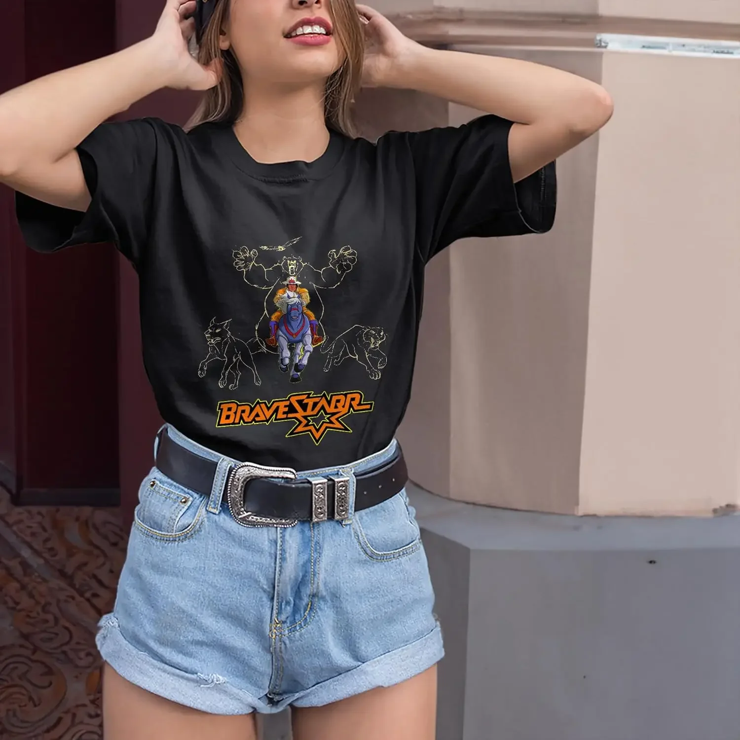 Фото Футболка Bravestarr для больших событий, рубашки для женщин и мальчиков, подарок для друзей и девушек, рубашка, футболка унисекс, короткая Новинка, семейная, многоцветная №3