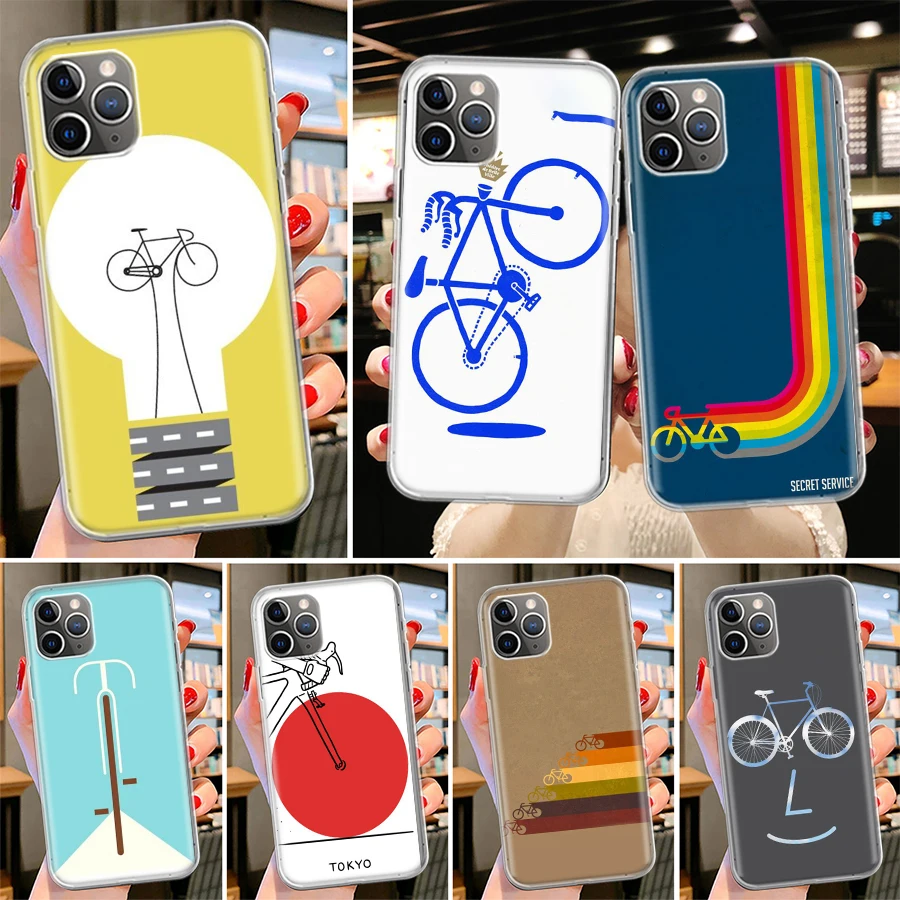 Bicycle Bike Sport Phone Case for iPhone 14 13 12 Mini 11 Pro Max X XS XR 7 Plus 8 6 + 6S 5 SE Apple Customized Cover Coque