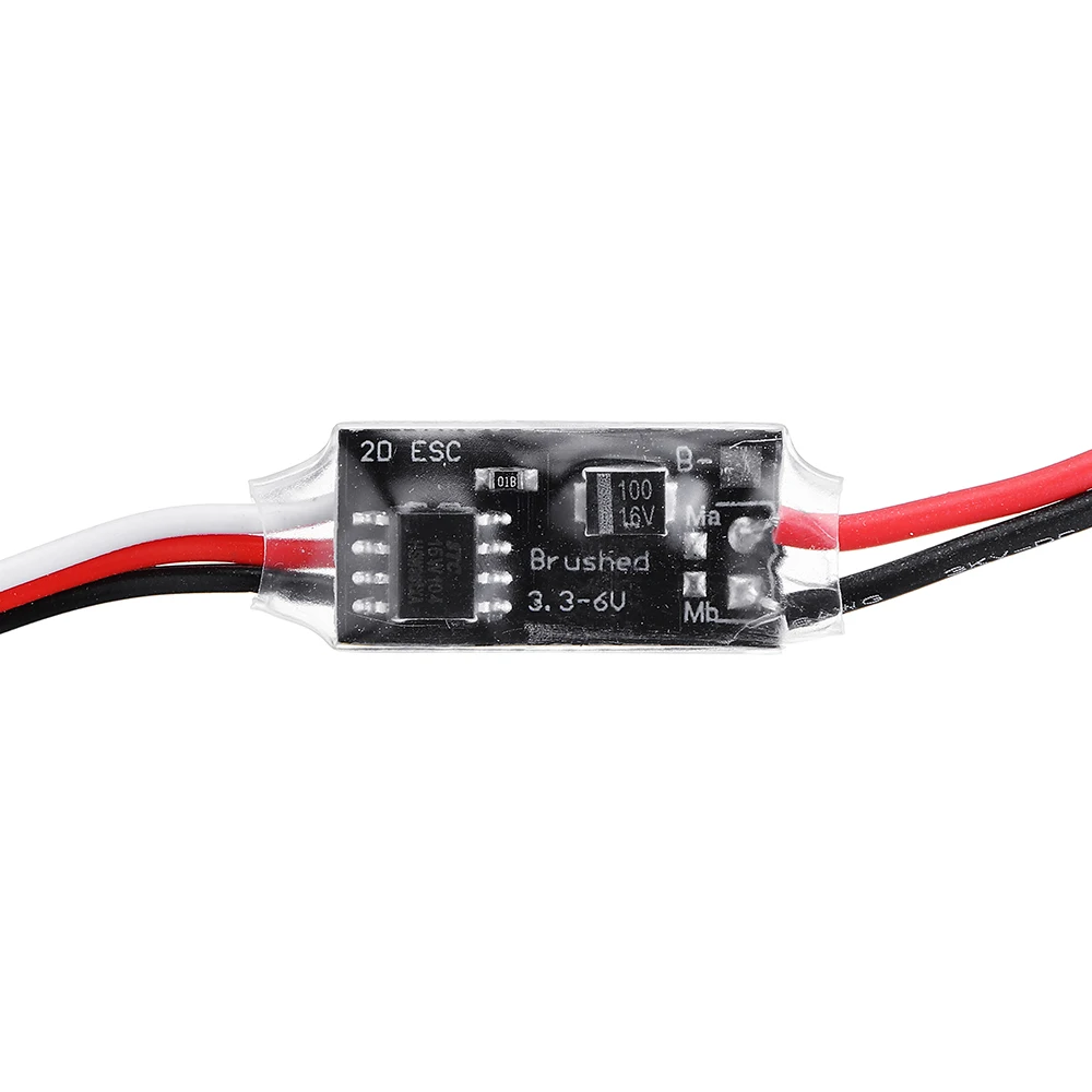 

2PCS 2.7A 1S Dual Way Micro Brushed ESC 3.3-6V Winch Reversing with Overheat Out of Control Protection for RC Car Micro Airplane