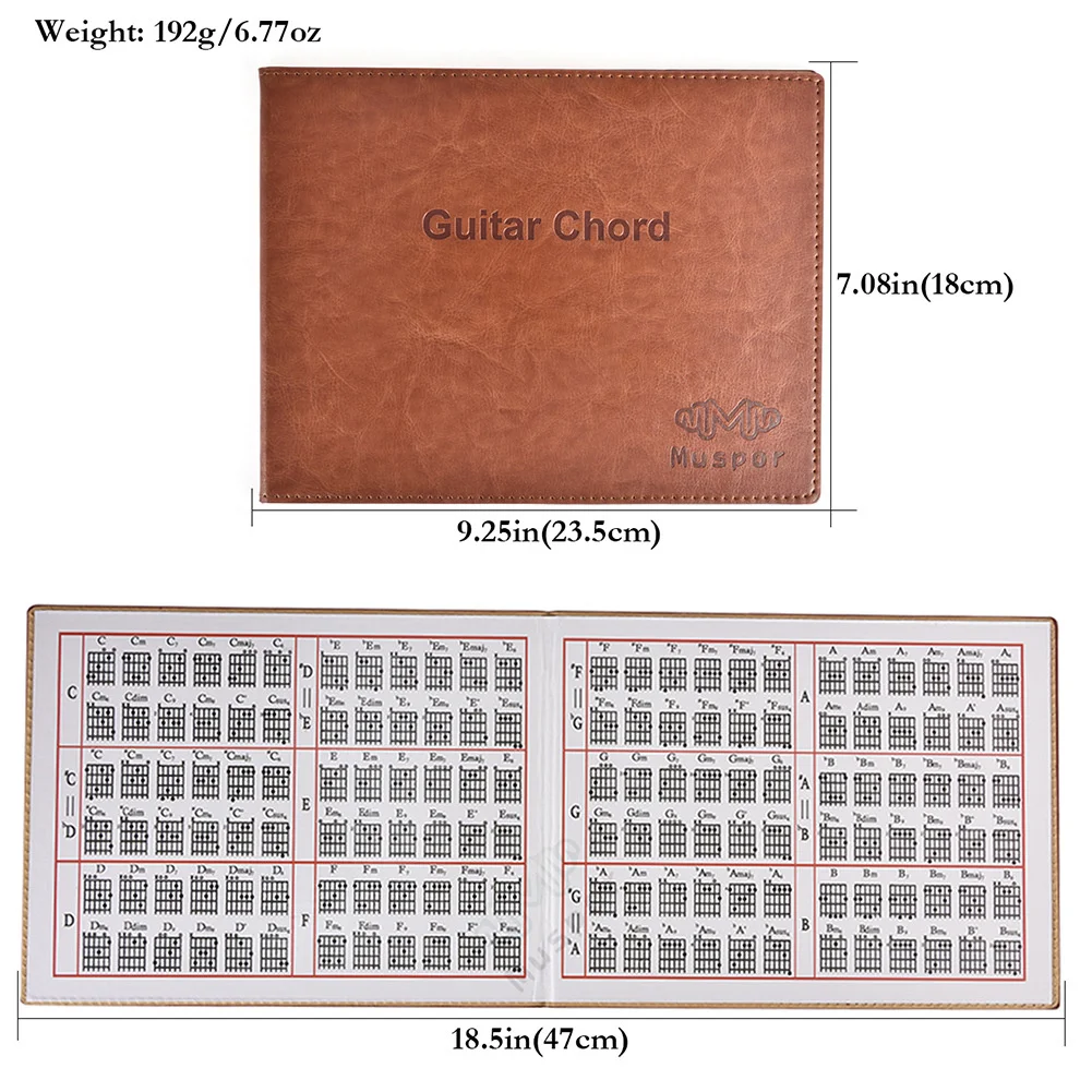 Guitar Chord Book Chart High Quality Leather 6 String Paperback Chords Tablature Guitar Practice Training Tool Chord Book enlarge