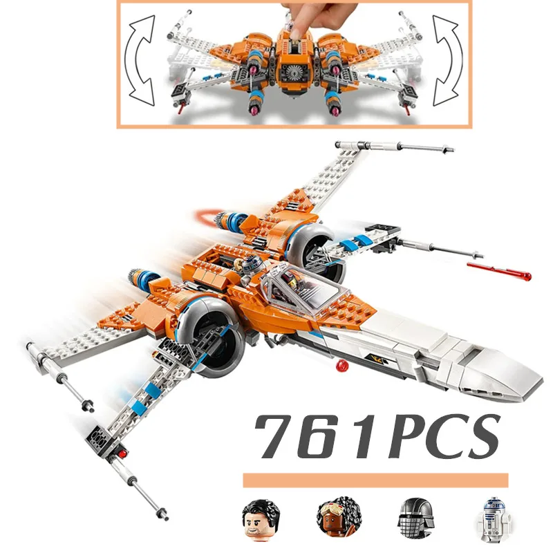 

DISNEY Poe Dameron's X-wing Fighter stars Space Fighter Wars Aircraft Spaceship Fit 75273 Building Blocks Bricks Toys Kid Gift