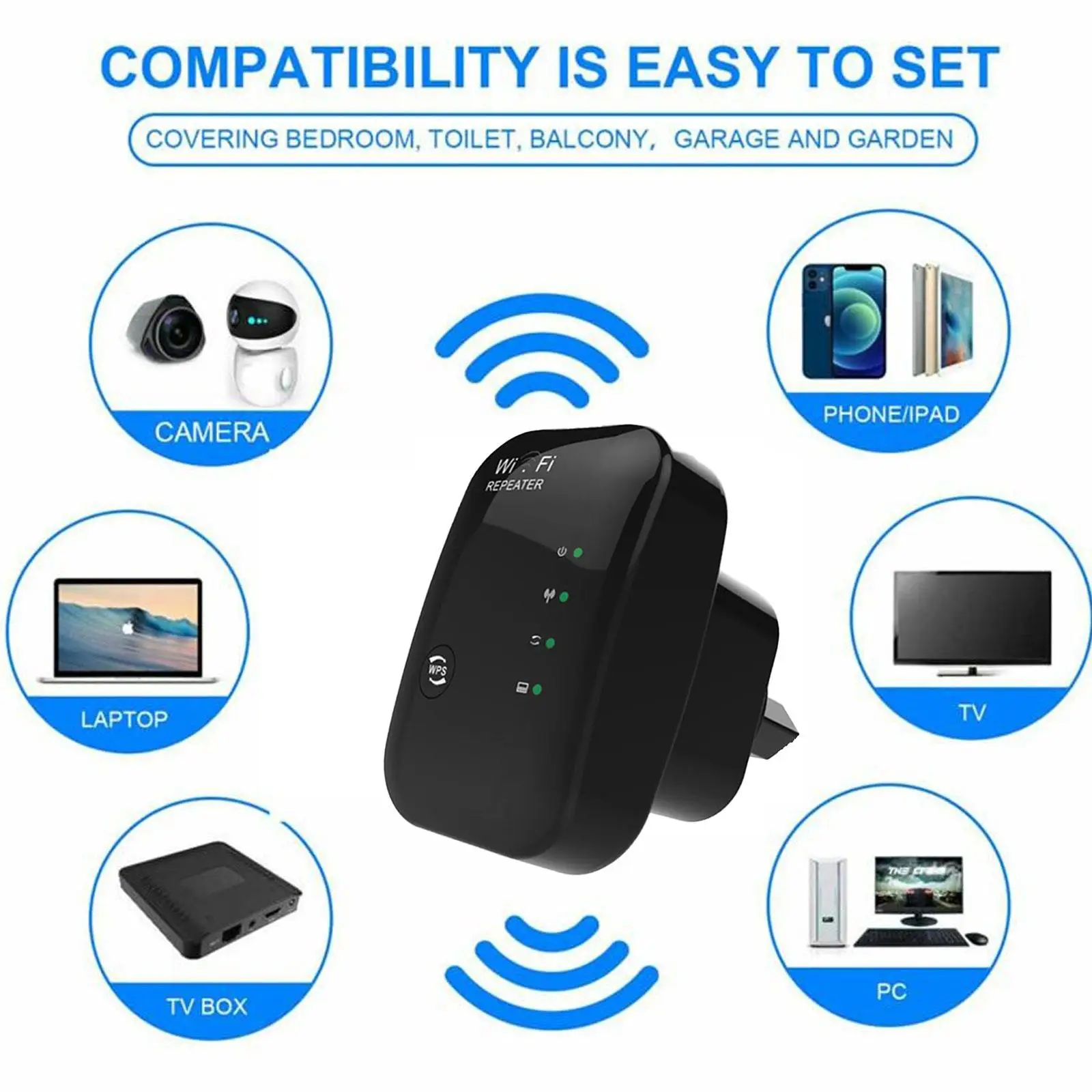 WiFi ретранслятор усилитель сигнала Дубликатор беспроводной расширитель 300Mbps WIFI