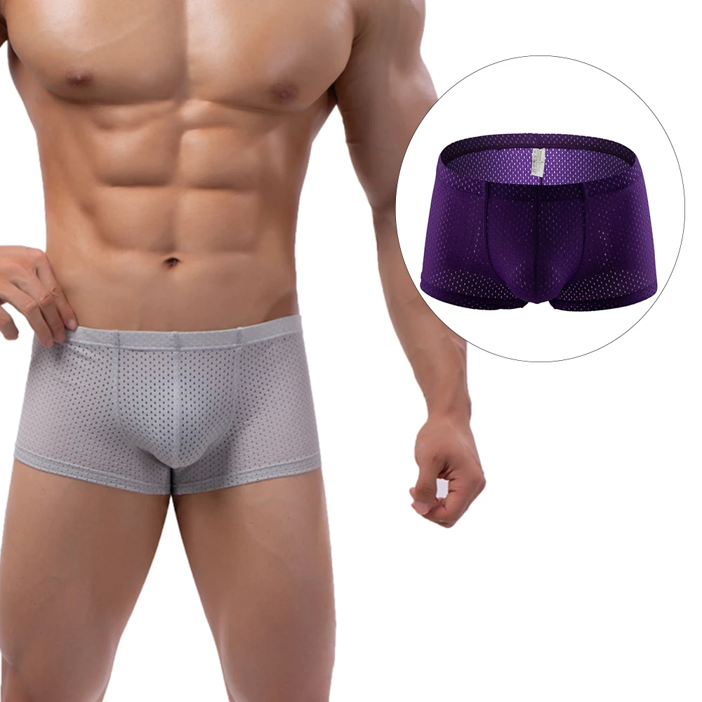 

Men's Boxer Briefs Mesh Panties Shorts Bulge Pouch Underwear Cool Panties For Men's Swimming Trunks Underwear Briefs Lingerie