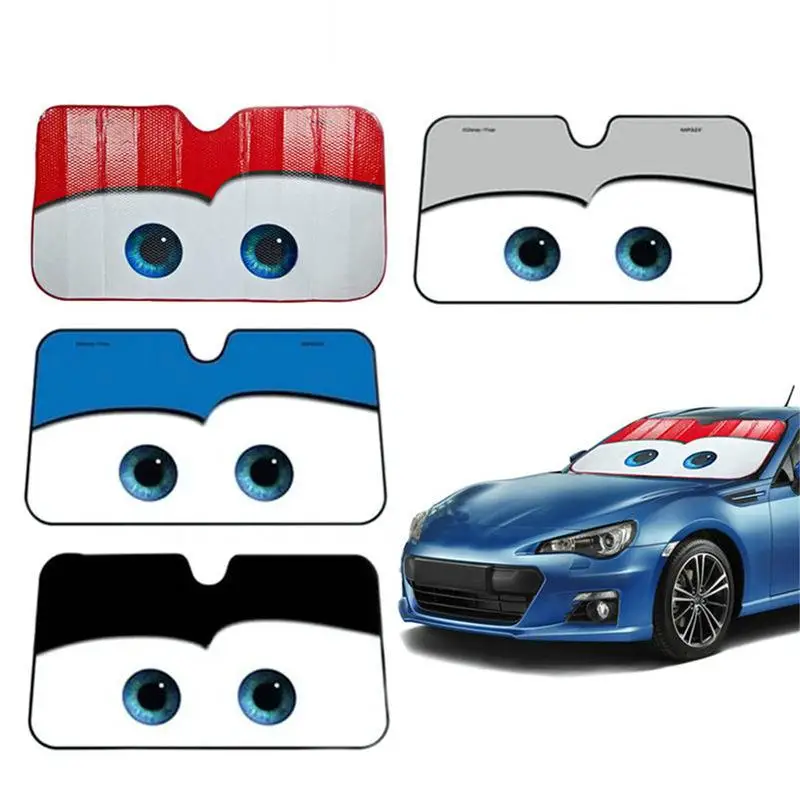 

Auto Creative Smile Eyes Cover Cute Cartoon Car Visor Windshield Sun Shade Automotive Interior Umbrella Cover For Front Window