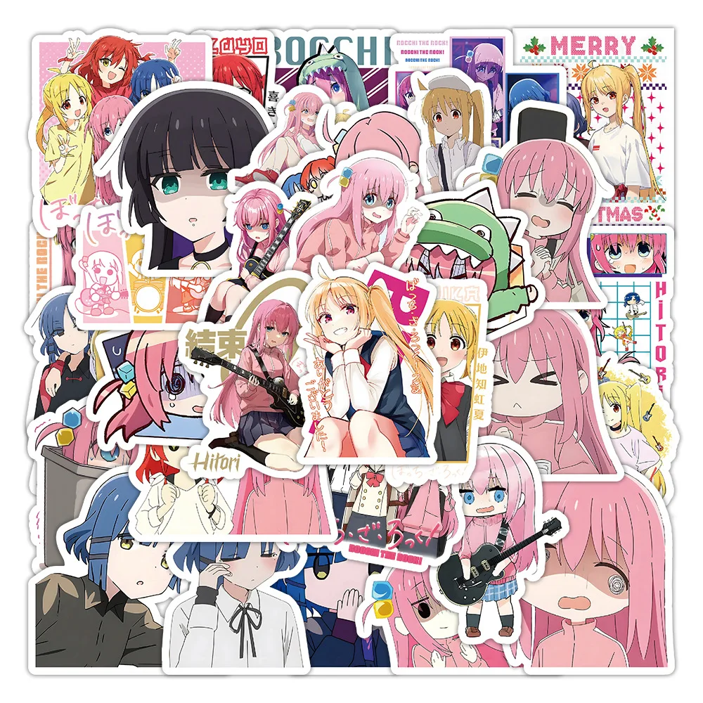 

53Pcs Kawaii BOCCHI THE ROCK! Stickers Anime Kids PVC Decals for Water Bottle Laptop Luggage Waterproof Cute Girls Helmet Guitar