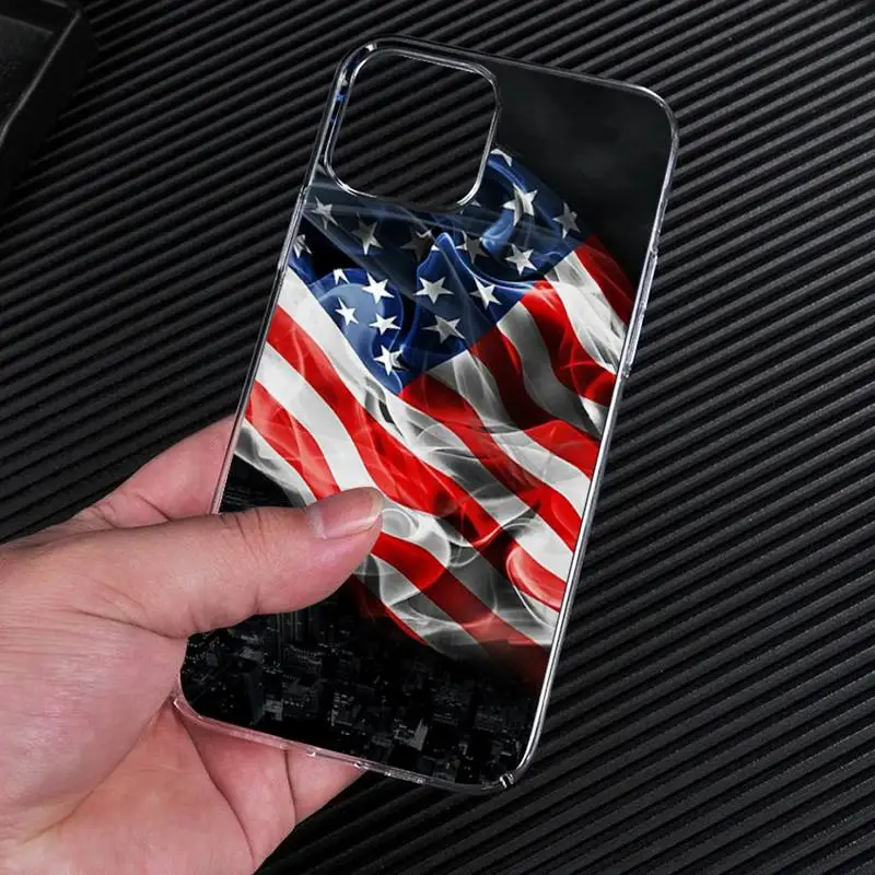 Прозрачный чехол с американским флагом для телефона iphone 13 12 11 Pro Max Mini XS 8 7 Plus X SE 2020