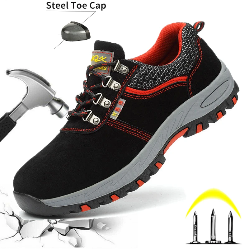 

CHNMR Men/Women Summer Safety Shoes Steel Toe Cap Anti-smash Work Light Breathable Sneaker Puncture-Proof Indestructible Shoes