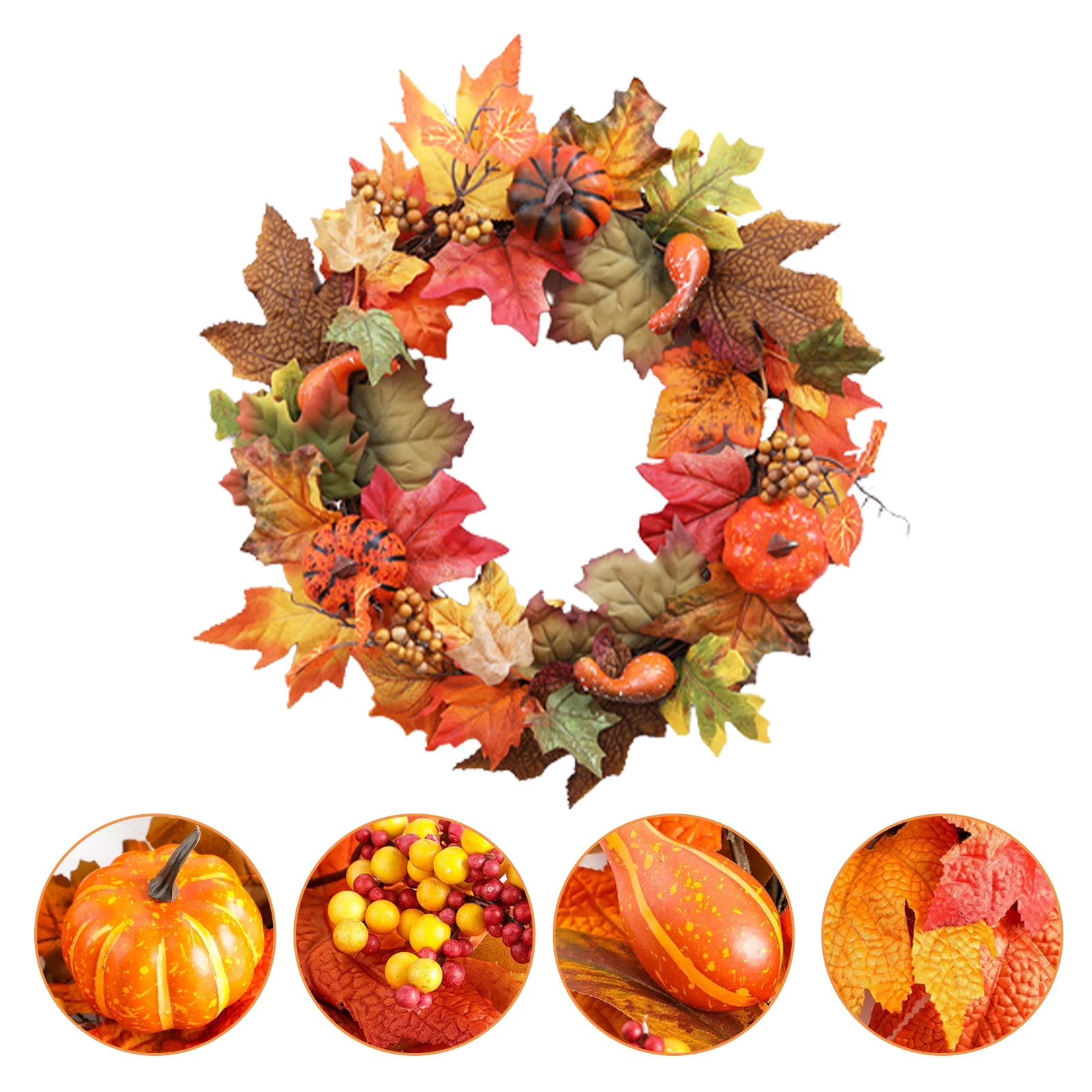 

Halloween Costume Props Pumpkin Berry Maple Leaf Rattan Pendant Hotel Mall Diy Garland Thanksgiving Harvest Festival Decoration