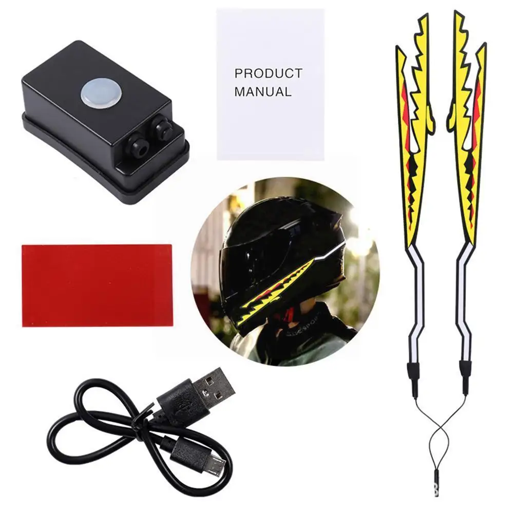 

Мотоциклетный шлем в стиле акулы, холодсветильник свет, шлем, ночная полоса, Модифицированная световая лампа, светящаяся фотополоса Z0x5