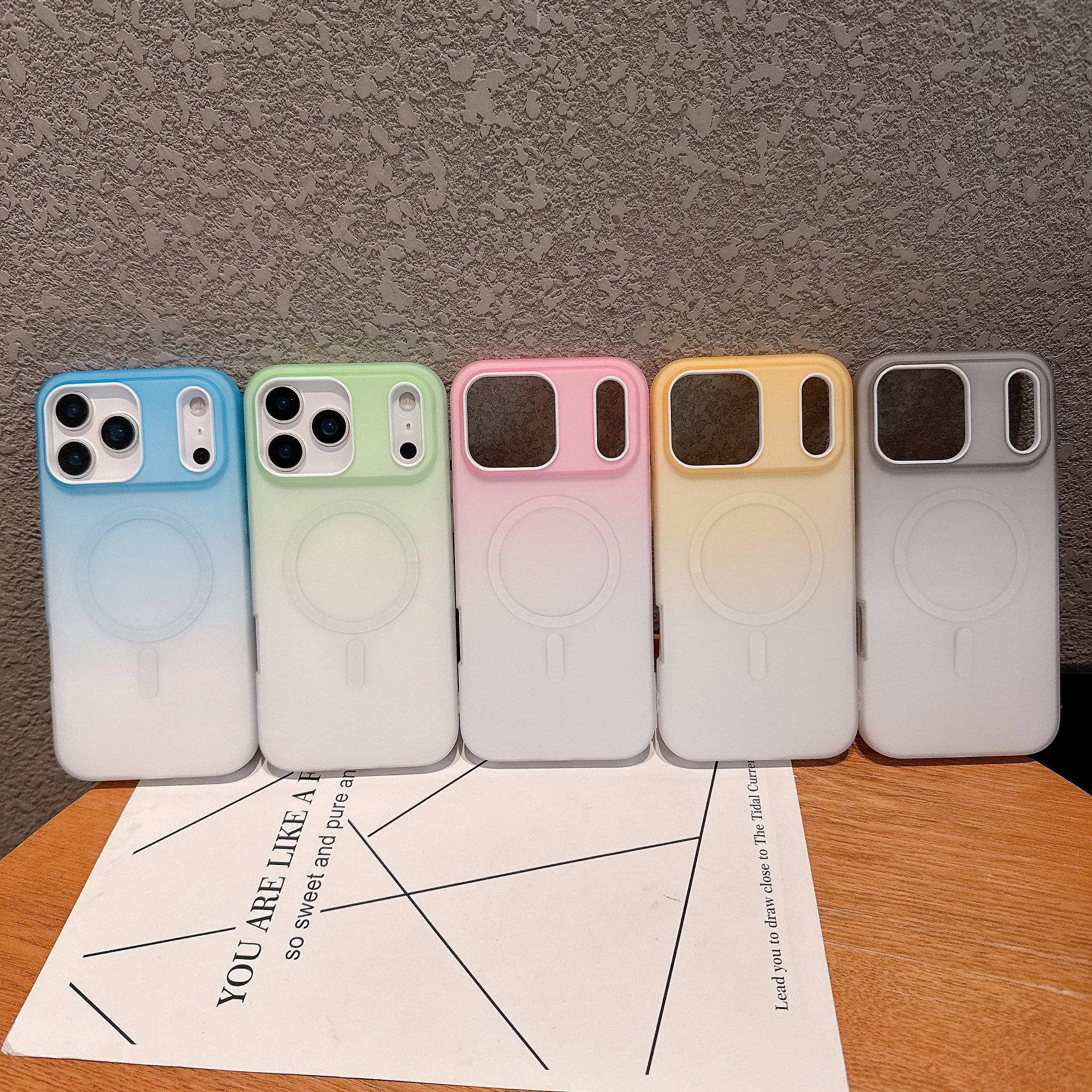 Магнитный градиентный чехол Jelly Candy Color для iPhone 17 Pro Max 16 15 14 13 12 11 с точными вырезами, совместимый с MagSafe, противоударный (art.: 3920da987428b) - 3920da987428b