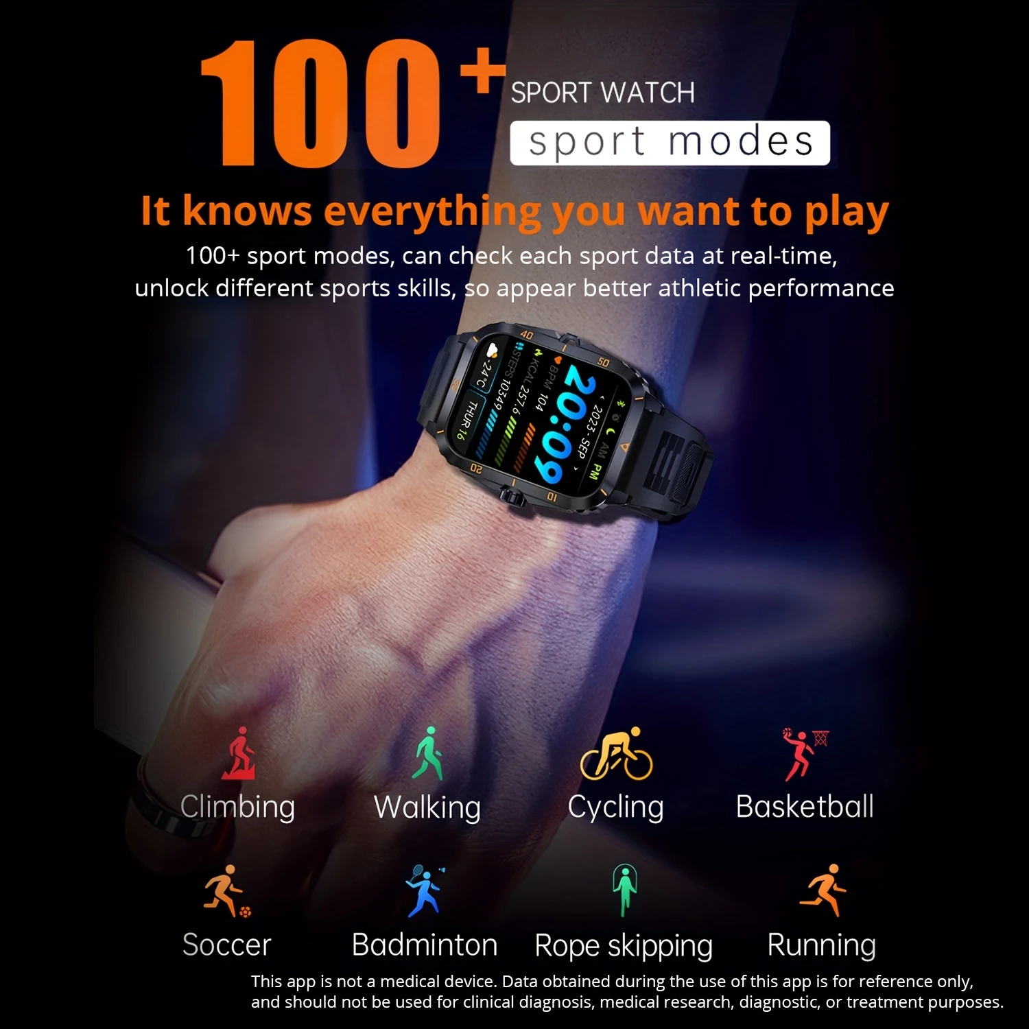 1pc Smart Watch For Women Men 3 ATM Waterproof Wireless Call Android And 4.98cm IPS HD Screen 430mAh Long Ba