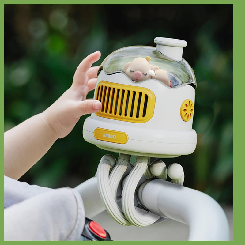 

Portable Outdoor Repel Mosquito Stroller Fan USB Rechargeable 130° Auto Rotary Wireless Bladeless Air Cooling Ventilator Fan