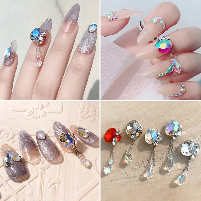 

3Pcs Angel Tears Tassel Crystal Delicate Nail Art Decorations Vivid Rhinestone Pendant Manicure Accessories DIY Party Wholesale