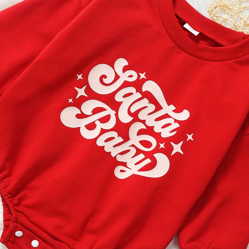 

Новорожденный ребенок девочка мальчик Рождественский свитер Санта ребенок наряд для младенцев искусственная одежда оверсайз