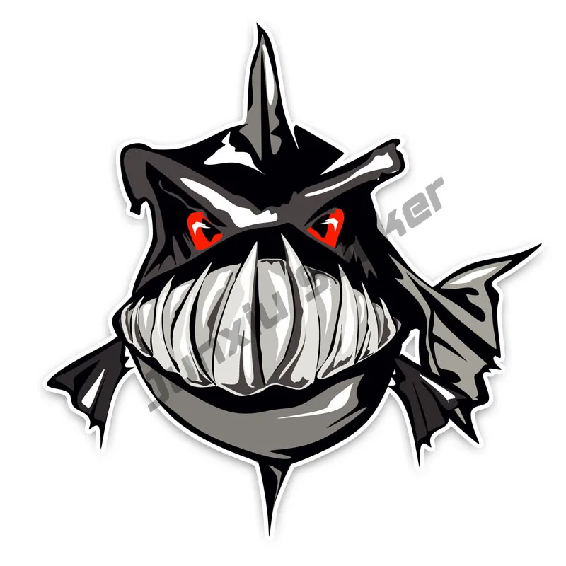 

Creative Sticker Decor Cartoon Piranha Graffiti Funny Car Sticker Styling Bumper Window Cover Scratches Waterproof Decal KK13cm