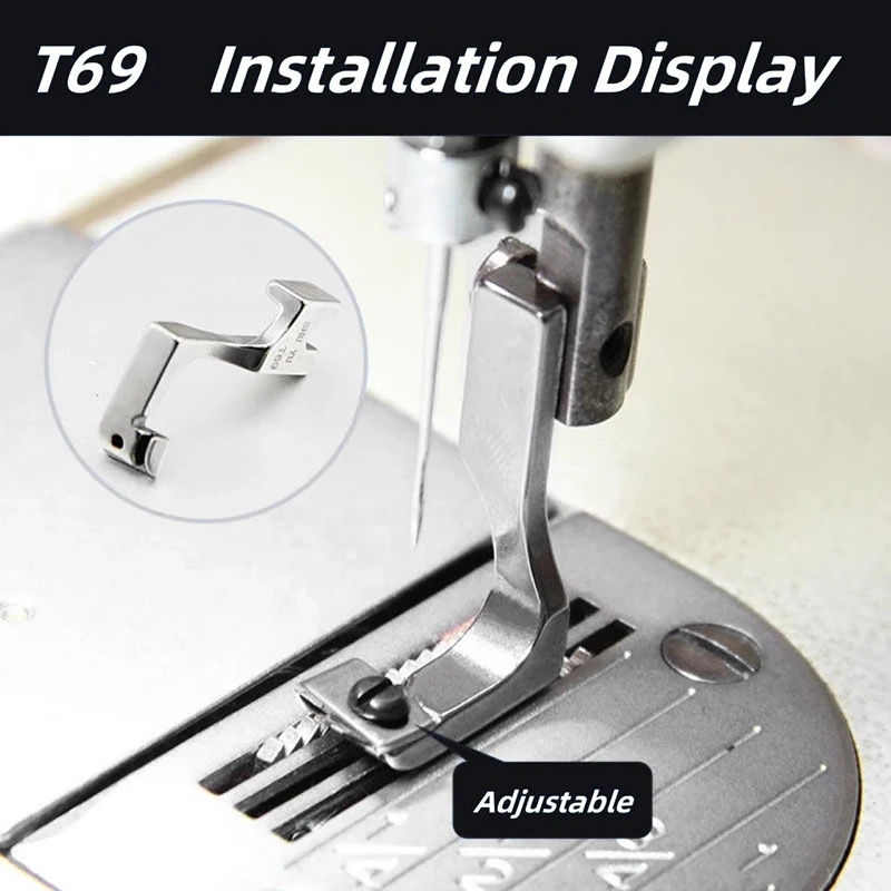 T69 Регулируемая невидимая прижимная лапка для молнии односторонние ножки