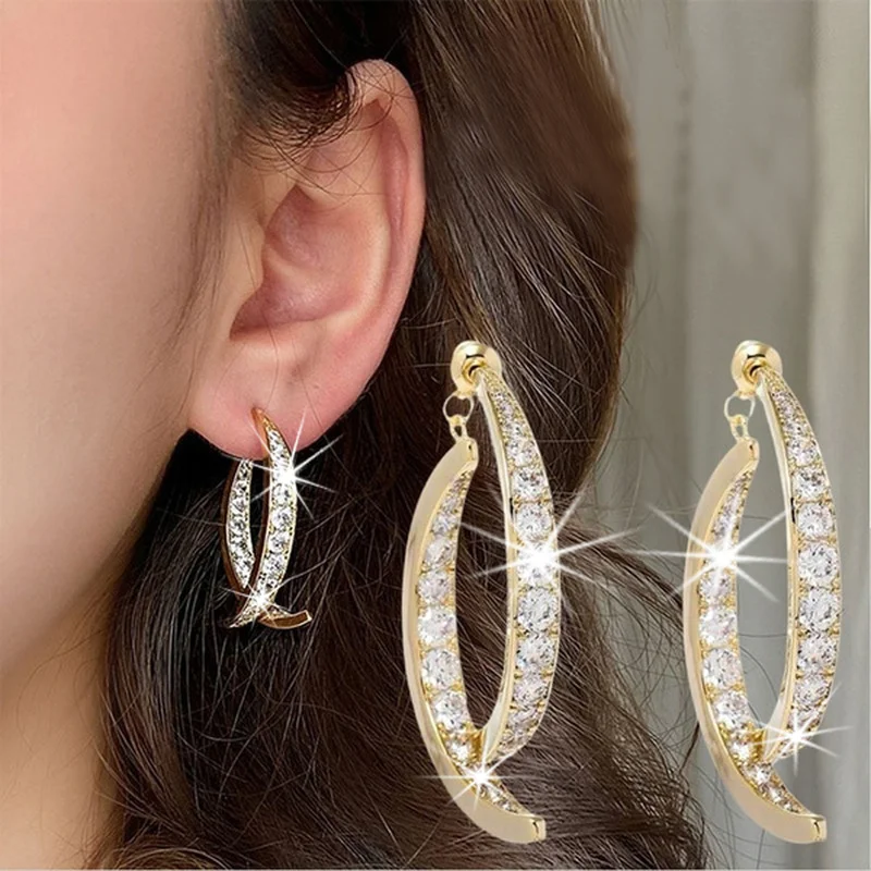 

Fashion Zircon Women's Cross Earrings Zircon Pendant Earrings Luxury Fashion Jewelry Romantic Valentine's Day Christmas Gifts