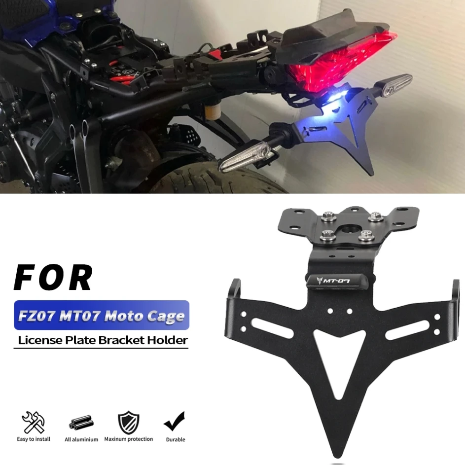 

Rear License Plate Holder Bracket Tail Tidy Fender Eliminator For Yamaha MT07 FZ07 2013-2022 MT-07 MT 07 Moto Cage 2015-2017