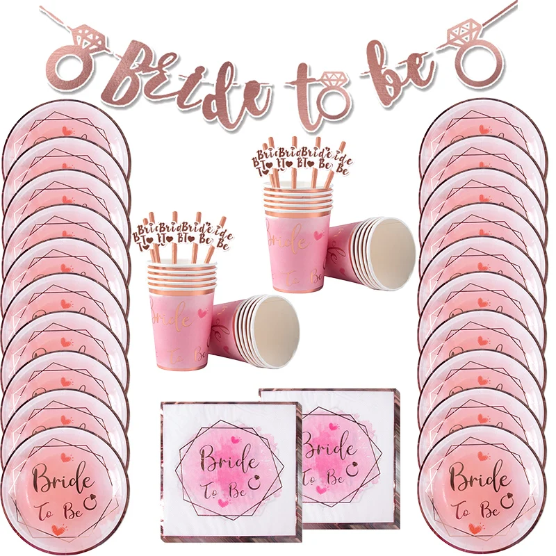 Набор одноразовой посуды для невесты подставка девичника аксессуары детской