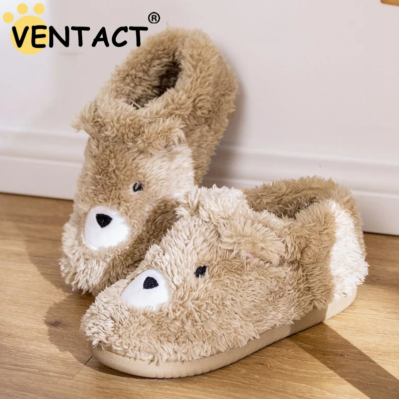 

VENTACT Plush Home Women Slippers Thick-Soled Fuzzy Plush Winter New Style Warm Shoes Cartoon Indoor Cute Soft Cotton Footwear