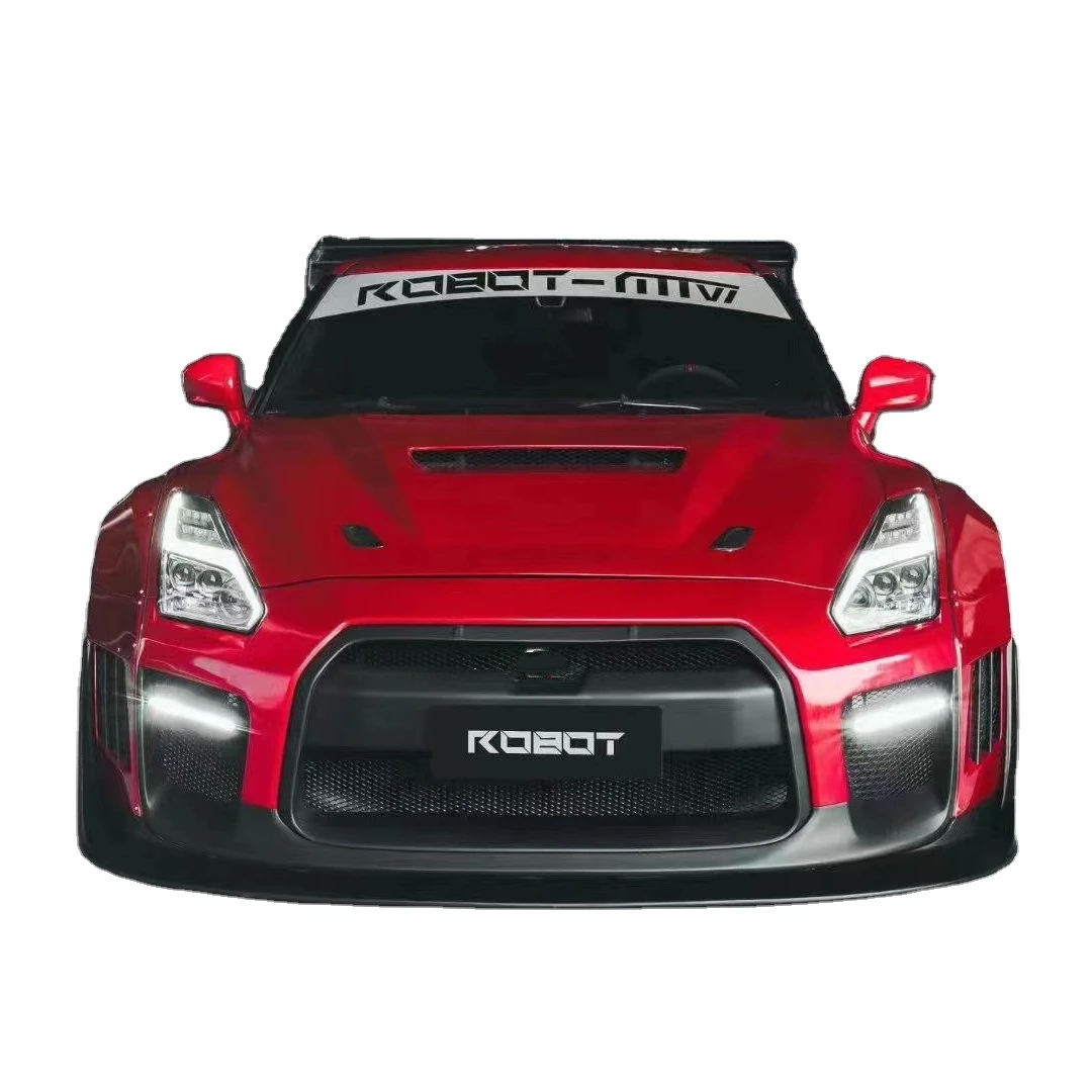 Для Nissan GTR R35 Комплект кузова Обновление ROBOT Стиль Передний и задний бампер из