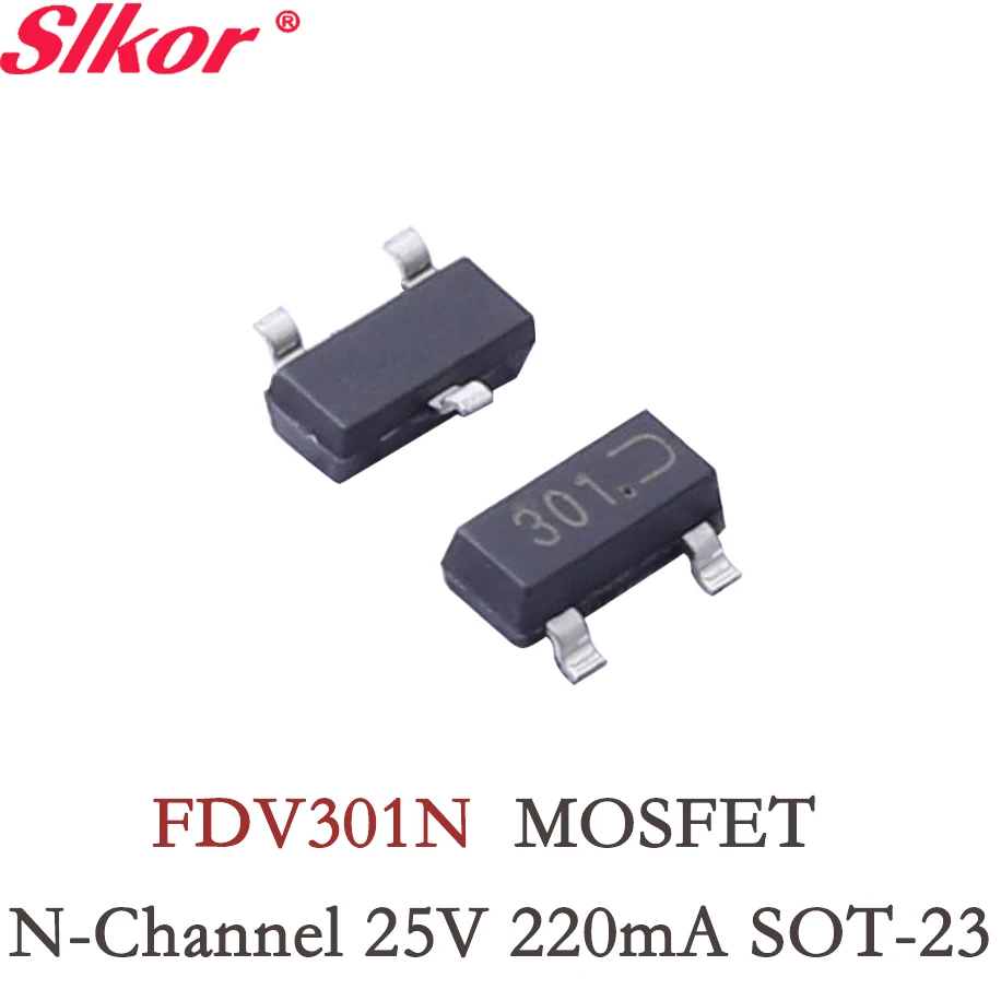 

10PCS FDV301N N channel SMD 25V 220mA SOT23 High Power Field MOSFET Transistor Kit Set