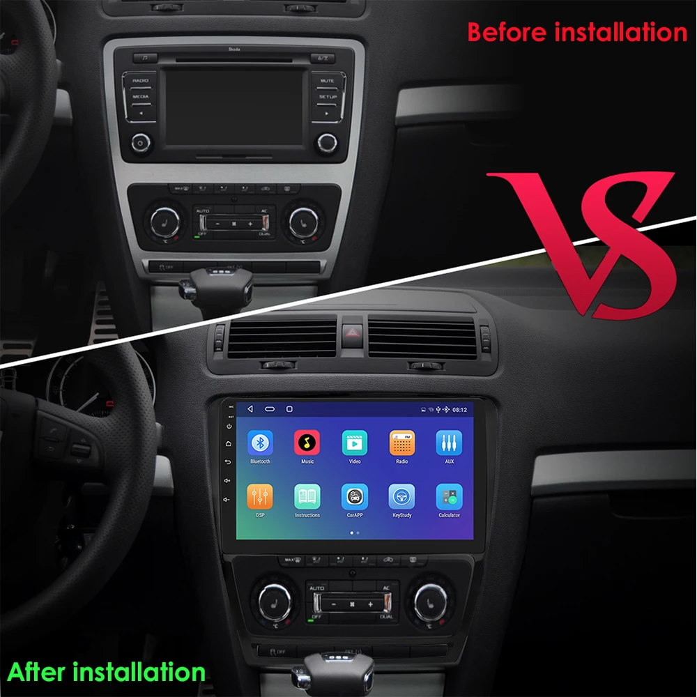 Автомобильный радиоприемник с восьмиядерным процессором AI Voice 2 Din Android для Skoda