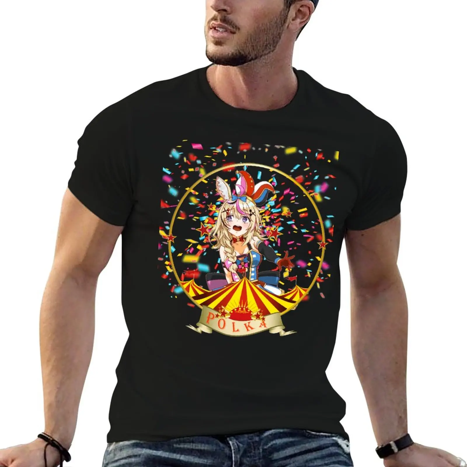 Фото Футболка Polka Circus, мужские хлопковые футболки, забавная футболка для мужчин, мужские футболки с графическим рисунком №1