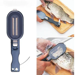 2 In 1 Plastic Fishing Scale Brush Built-in Fish Cutter Fish Skin Brush Scraping Fast Remove Fish Kn in Pakistan
