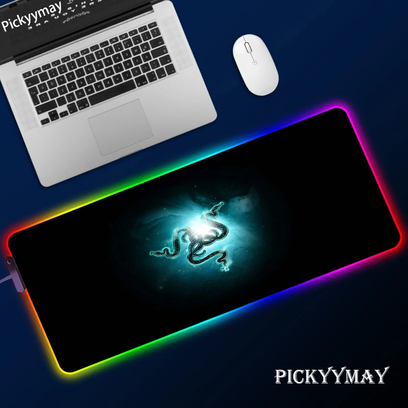 

LED Light Desk Mat XXL Computer Mousepad RAZER 80x30 90x40cm Backlight Keyboard Cover Table Mause Gaming Mouse Pad RGB Carpet