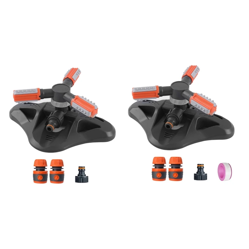 

Automatic 360 Degree Rotating Sprinkler 3 Arms Water Connector Set Nozzle