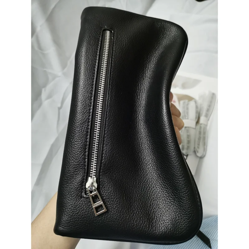 

Women Bag 2022 Genuine Leather Classic Black Messenger Bag Fashion Wings Decorated Chain Top Shoulder Bag