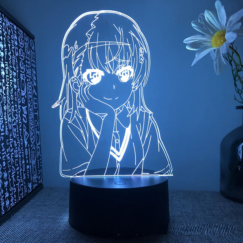 A Certain Scientific Railgun Misaka Mikoto Anime Figure 3d Led Lamp For Bedroom Manga Action Night Lights Birthday Gift