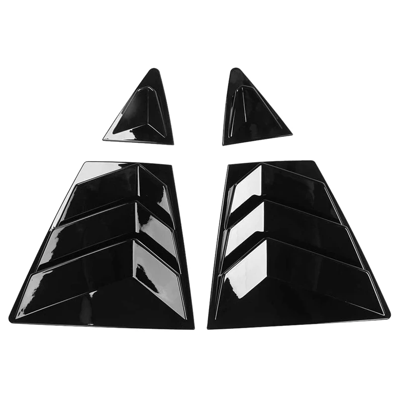 

For Toyota Corolla 2020-2023 Car Rear Side Vent Quarter Window Louver Shutter Cover Parts Gloss Black