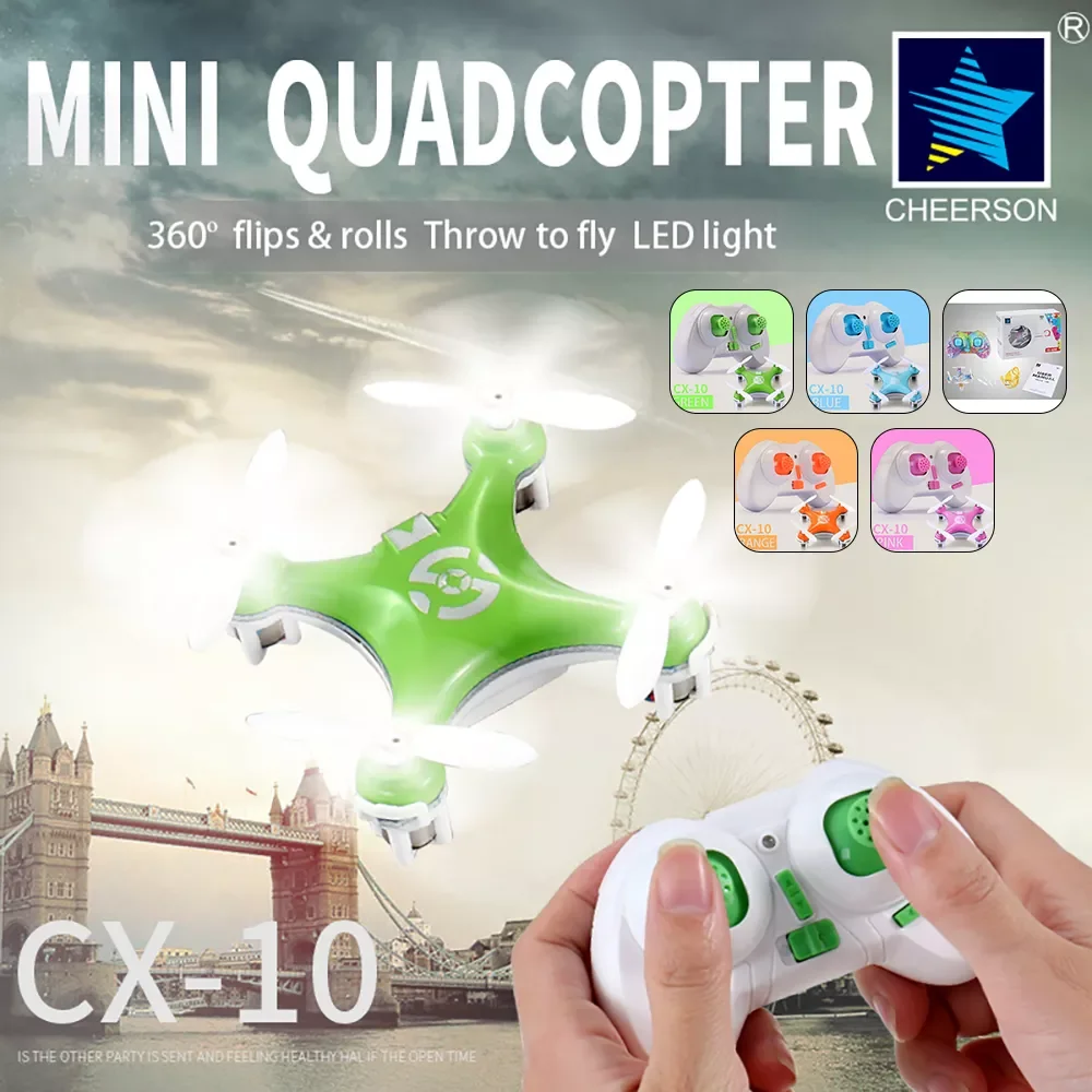 

Original Cheerson CX10 CX-10 CX10 Mini Drone 2.4G 4CH 6 Axis LED Remote Control Quadcopter Toy CX10 CX-10 Mini Drone