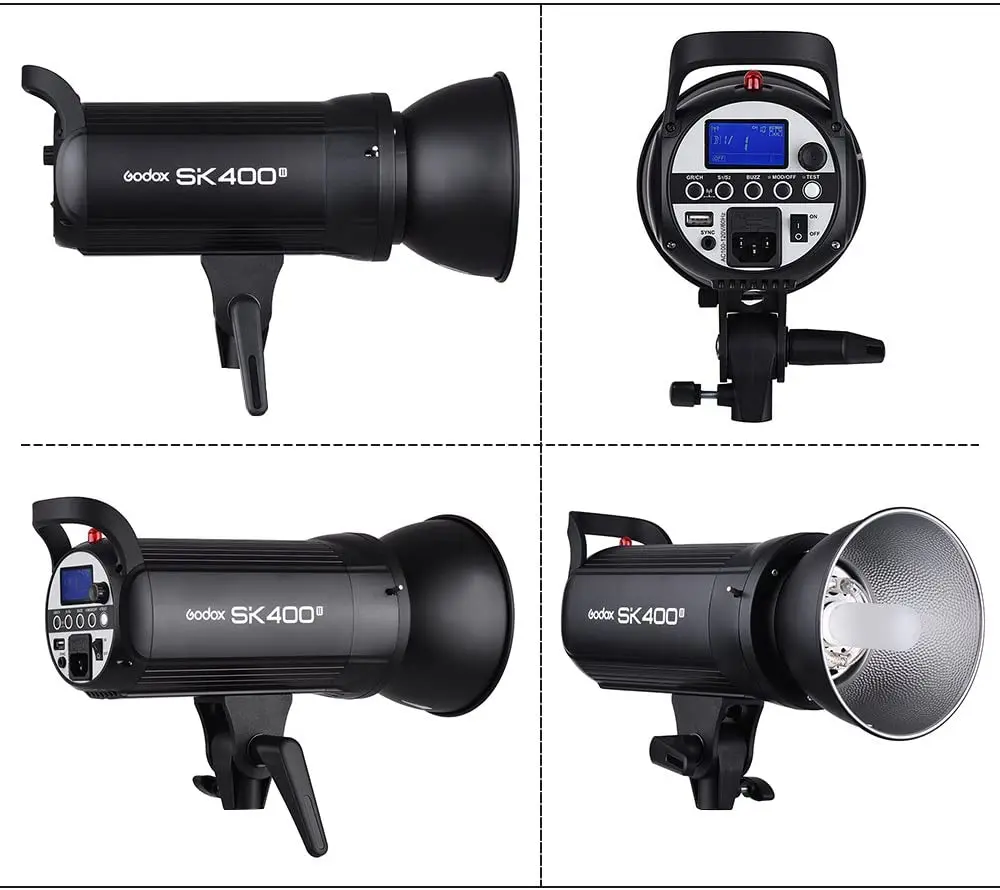 Фото Студийный стробоскоп Godox SK400II 400Ws GN65 5600K, стробоскоп с креплением Bowens для студийной съемки, беспроводная система X 2,4G №3