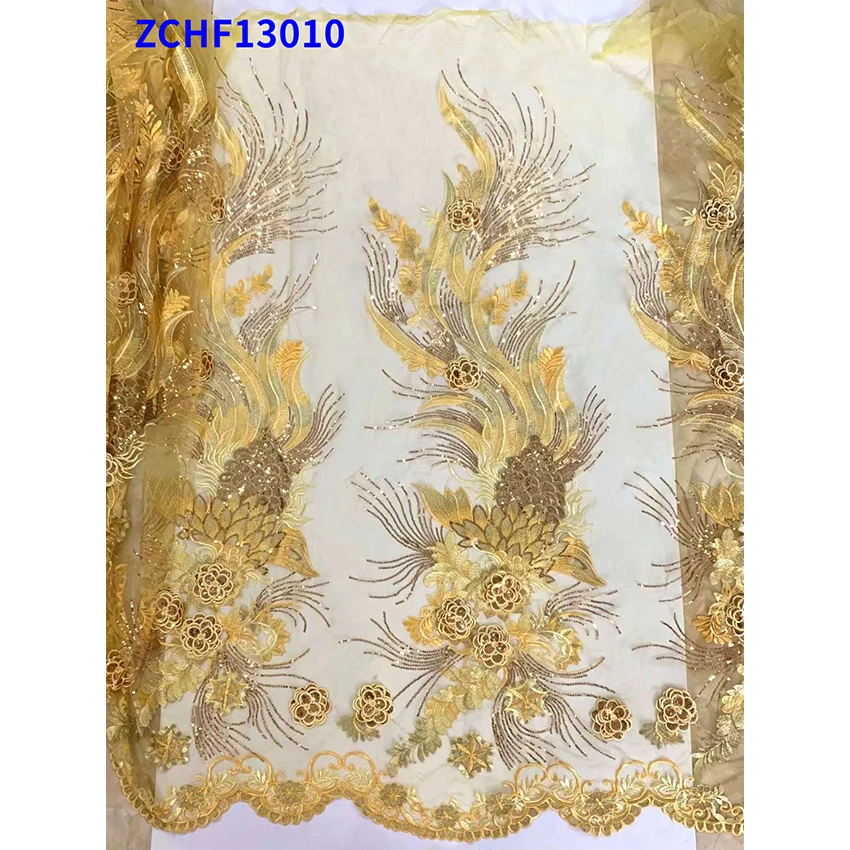 

5 ярдов/партия, кружевная ткань с аппликацией и вышивкой, ZCHF13010