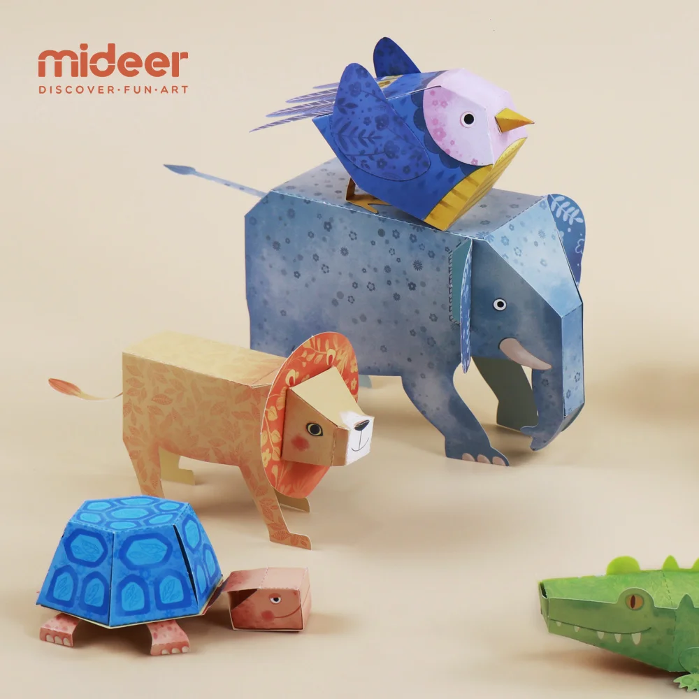 Mideer детская бумага ручной работы 3D Мультяшные животные оригами Детские Поделки