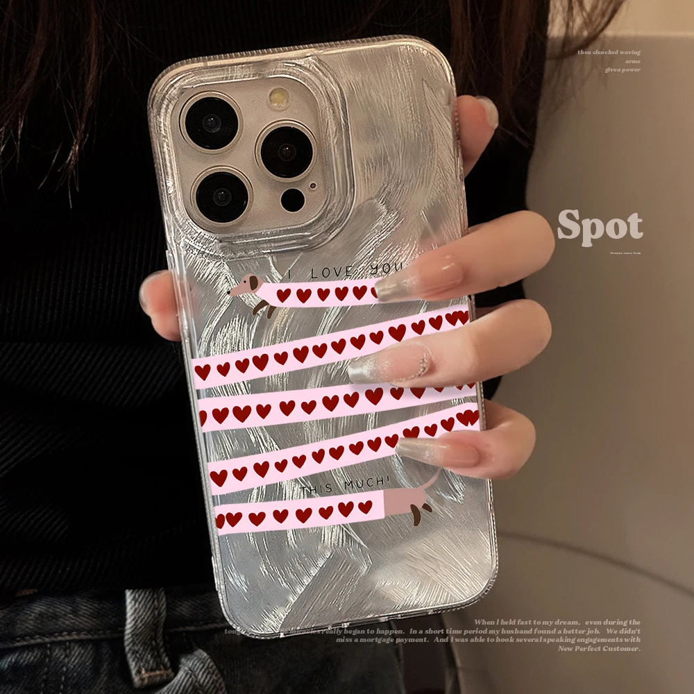 Оригинальный милый чехол для телефона с таксой (IMD) для Xiaomi Redmi Note 14 Pro 13 12 11 10 Pro 5G 13C 14C Plus, с текстурой перьев (art.: 3920dbf3bb8b6) - 3920dbf3bb8b6