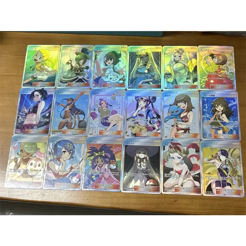 

18pcs/set DIY anime game Pokemon PTCG peripheral Kawaii sexy trainer flash card children's hobby collection birthday gift card