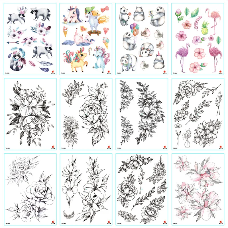 

Цветовой стикер карикатуры, Водонепроницаемый зеленый цветок перчатки защита от ультрафиолетовых лучей стикеры на половину руки плотная цветочный Временные татуировки оптом цветок наклейки