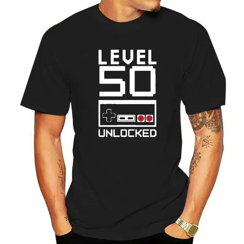 

Level 50 Years Old 1972 50th Birthday Gift T Shirts Graphic Cotton Streetwear Short Sleeve O-Neck Harajuku Oversized T-shirt