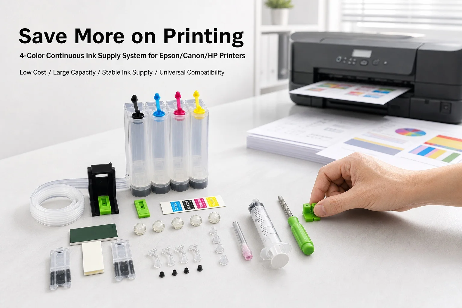 Фото vilaxh Система непрерывной подачи чернил (СНПЧ) для HP305 305XL DIY для HP 305 XL DeskJet 2710 2720 4110 4120 4130 ENVY 6010 6020 6030 6420 ciss №3