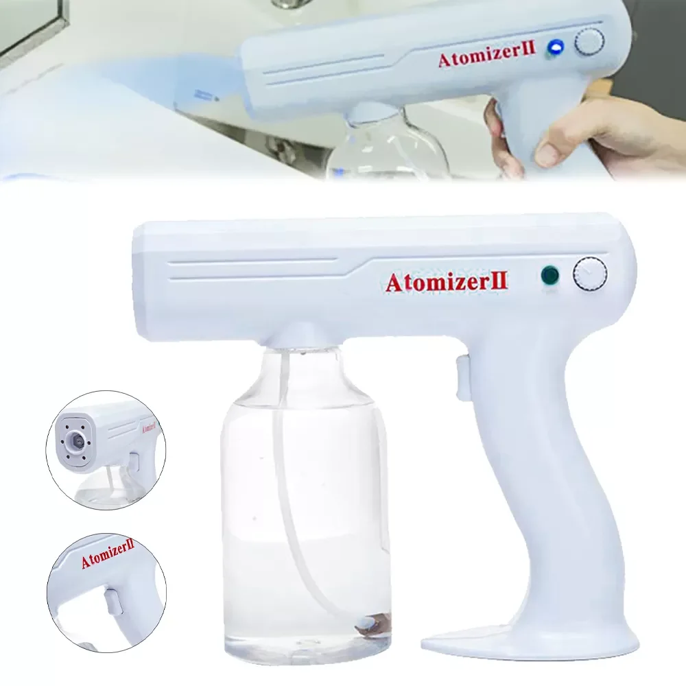 

800ML Portable Disinfection Machine Sprayer Blue Light Rechargeable Nano Steam Water Spray Gun Home Electric Sanitizer Atomizer