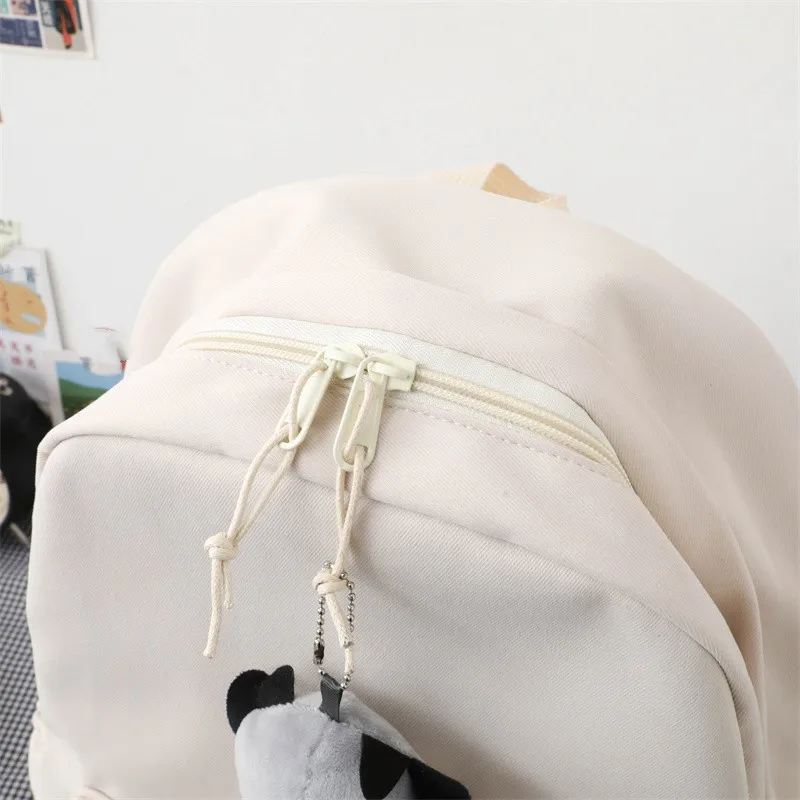 Women's Simple Casual Backpack High Quality Nylon School Bag Teen Girls Large Capacity Outdoor Travel Backpack Schoolbag