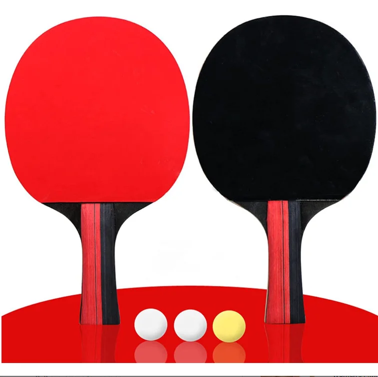 

Amazon Hot Sale 2pcs/Set Customized Table Tennis Racket Bat Ping Pong Paddle Ball Set With Carrying Bag Ping Pong Bat