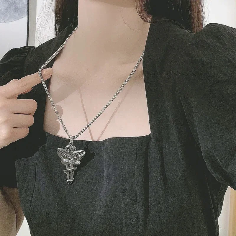 Нержавеющая сталь хип-хоп черная мамба гадюка кулон ожерелье для мальчиков и