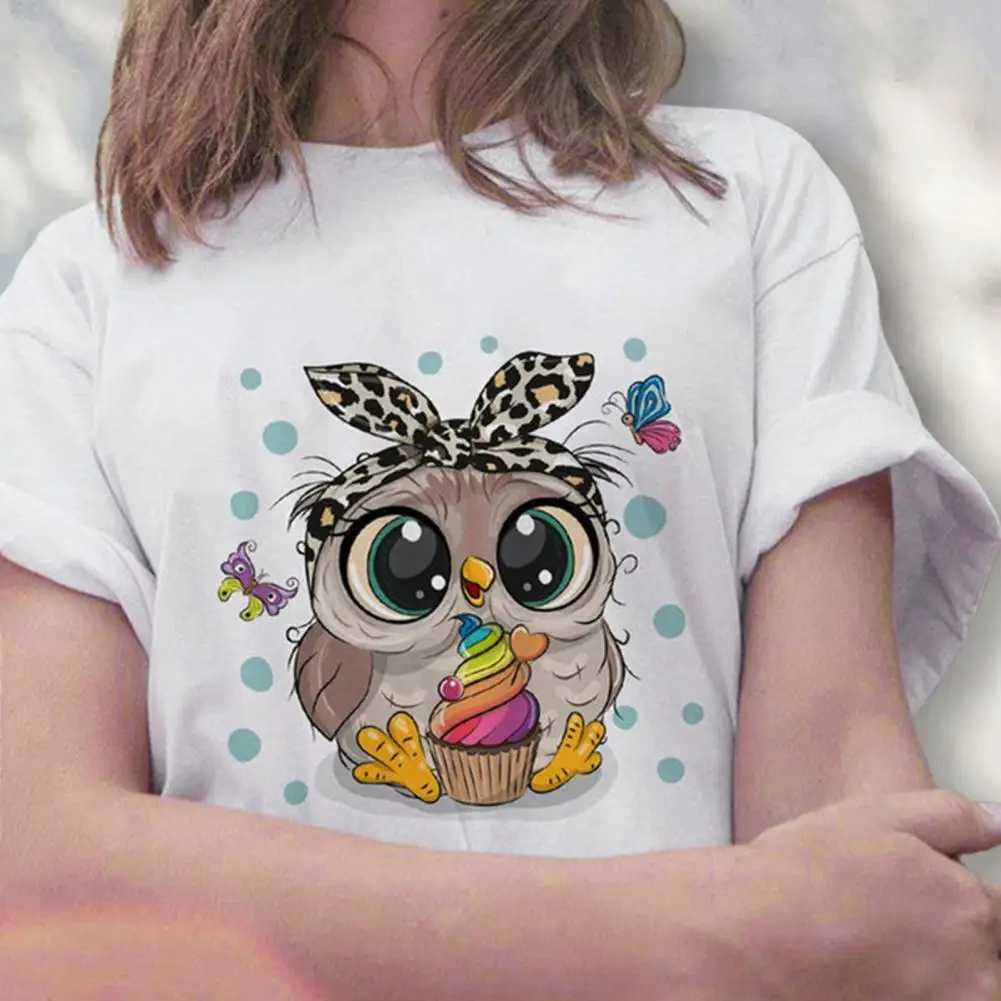 

Сказочная Летняя женская футболка с мультяшным принтом, Повседневная износостойкая футболка